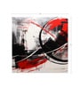 Red Circle Brushwork Vinyl Abstract Self Adhesive Wallpaper (3 ft X 3 ft)