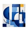 Navy Gold Geometry Vinyl Abstract Self Adhesive Wallpaper (3 ft X 3 ft)