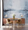 Slate Blue Strokes Vinyl Abstract Self Adhesive Wallpaper (3 ft X 3 ft)