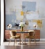 Golden Blue Abstract Vinyl Abstract Self Adhesive Wallpaper (3 ft X 3 ft)