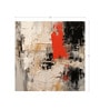 Terracotta Ink Abstract Vinyl Abstract Self Adhesive Wallpaper (3 ft X 3 ft)