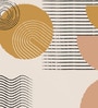 Golden Circle Minimalism Vinyl Abstract Self Adhesive Wallpaper (3 ft X 3 ft)
