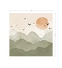 Green Hills Birds Flight Vinyl Abstract Self Adhesive Wallpaper (3 ft X 3 ft)
