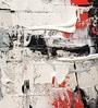 Crimson Fracture Abstract Vinyl Abstract Self Adhesive Wallpaper (3 ft X 3 ft)