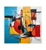 Vivid Cubist Burst Vinyl Abstract Self Adhesive Wallpaper (3 ft X 3 ft)