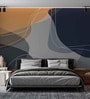 Amber Navy Organic Blend Vinyl Abstract Self Adhesive Wallpaper (3 ft X 3 ft)