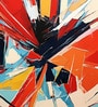 Radiant Burst Abstract Vinyl Abstract Self Adhesive Wallpaper (3 ft X 3 ft)