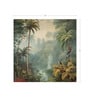 Palm Waterfall Oasis Vinyl Botanical Self Adhesive Wallpaper (3 ft X 3 ft)