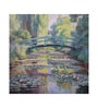 Japanese Bridge Pond Vinyl Botanical Self Adhesive Wallpaper (3 ft X 3 ft)