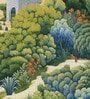 Castle Garden Vista Vinyl Botanical Self Adhesive Wallpaper (3 ft X 3 ft)