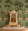 Temple Shrine Mural Vinyl Botanical Self Adhesive Wallpaper (3 ft X 3 ft)
