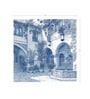 Blue Tile Archway Vinyl Botanical Self Adhesive Wallpaper (3 ft X 3 ft)