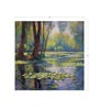 Forest Pond Retreat Vinyl Botanical Self Adhesive Wallpaper (3 ft X 3 ft)
