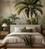 Serene Palm Lakeview Vinyl Botanical Self Adhesive Wallpaper (3 ft X 3 ft)