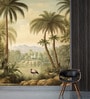Heron Lakeside Palms Vinyl Botanical Self Adhesive Wallpaper (3 ft X 3 ft)