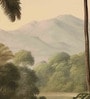 Serene Lakeside Palms Vinyl Botanical Self Adhesive Wallpaper (3 ft X 3 ft)