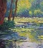 Forest Pond Retreat Vinyl Botanical Self Adhesive Wallpaper (3 ft X 3 ft)