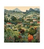 Terraced Hillside Village Vinyl Botanical Self Adhesive Wallpaper (3 ft X 3 ft)