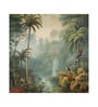 Palm Waterfall Oasis Vinyl Botanical Self Adhesive Wallpaper (3 ft X 3 ft)