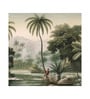 Palm Mountain Lakeside Vinyl Botanical Self Adhesive Wallpaper (3 ft X 3 ft)