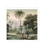 Palm Mountain Lakeside Vinyl Botanical Self Adhesive Wallpaper (3 ft X 3 ft)