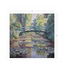 Japanese Bridge Pond Vinyl Botanical Self Adhesive Wallpaper (3 ft X 3 ft)
