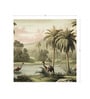 Vintage Palm Grove Vinyl Botanical Self Adhesive Wallpaper (3 ft X 3 ft)
