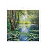 Blossom Pond Garden Vinyl Decorative Self Adhesive Wallpaper (3 ft X 3 ft)