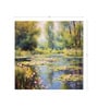 Lily Pond Impressionist Vinyl Decorative Self Adhesive Wallpaper (3 ft X 3 ft)
