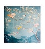 Cherry Blossom Blue Vinyl Decorative Self Adhesive Wallpaper (3 ft X 3 ft)