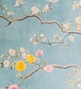 Cherry Blossom Blue Vinyl Decorative Self Adhesive Wallpaper (3 ft X 3 ft)