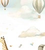 Safari Balloon Parade Vinyl Decorative Self Adhesive Wallpaper (3 ft X 3 ft)