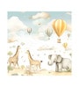 Safari Balloon Parade Vinyl Decorative Self Adhesive Wallpaper (3 ft X 3 ft)