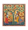 Rajasthani Couple Motif Vinyl Decorative Self Adhesive Wallpaper (3 ft X 3 ft)