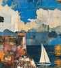 Coastal Lighthouse Collage Vinyl Decorative Self Adhesive Wallpaper (3 ft X 3 ft)
