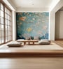 Cherry Blossom Blue Vinyl Decorative Self Adhesive Wallpaper (3 ft X 3 ft)