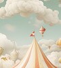 Circus Carnival Sky Vinyl Decorative Self Adhesive Wallpaper (3 ft X 3 ft)