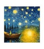 Midnight Swirl Sky Vinyl Decorative Self Adhesive Wallpaper (3 ft X 3 ft)