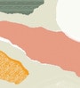 Peach Teal Organic Mix Vinyl Decorative Self Adhesive Wallpaper (3 ft X 3 ft)