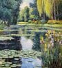 Weeping Willow Pond Vinyl Decorative Self Adhesive Wallpaper (3 ft X 3 ft)