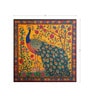 Peacock Folk Art Vinyl Decorative Self Adhesive Wallpaper (3 ft X 3 ft)