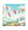 Vibrant Balloon Voyage Vinyl Decorative Self Adhesive Wallpaper (3 ft X 3 ft)