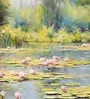 Lily Pond Impressionist Vinyl Decorative Self Adhesive Wallpaper (3 ft X 3 ft)