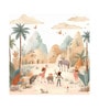Desert Caravan Journey Vinyl Decorative Self Adhesive Wallpaper (3 ft X 3 ft)