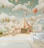 Circus Carnival Sky Vinyl Decorative Self Adhesive Wallpaper (3 ft X 3 ft)