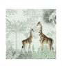 Safari Giraffe Duo Vinyl Decorative Self Adhesive Wallpaper (3 ft X 3 ft)