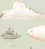 Sage Airship Squadron Vinyl Decorative Self Adhesive Wallpaper (3 ft X 3 ft)