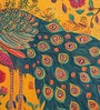 Peacock Folk Art Vinyl Decorative Self Adhesive Wallpaper (3 ft X 3 ft)
