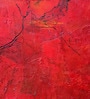 Crimson Abstract Texture Vinyl Decorative Self Adhesive Wallpaper (3 ft X 3 ft)