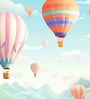 Vibrant Balloon Voyage Vinyl Decorative Self Adhesive Wallpaper (3 ft X 3 ft)
